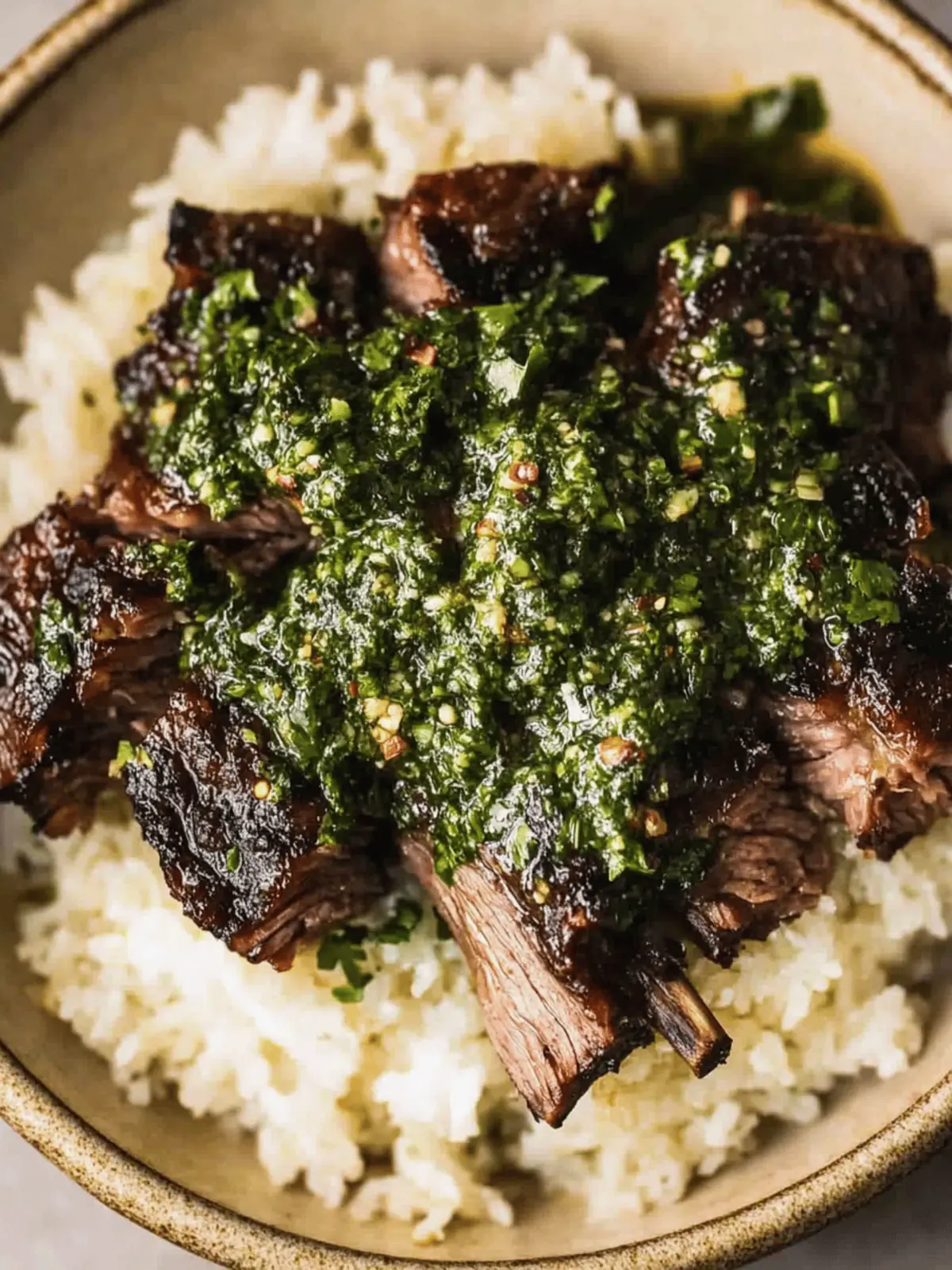 Miso Short Ribs with Cilantro Sauce