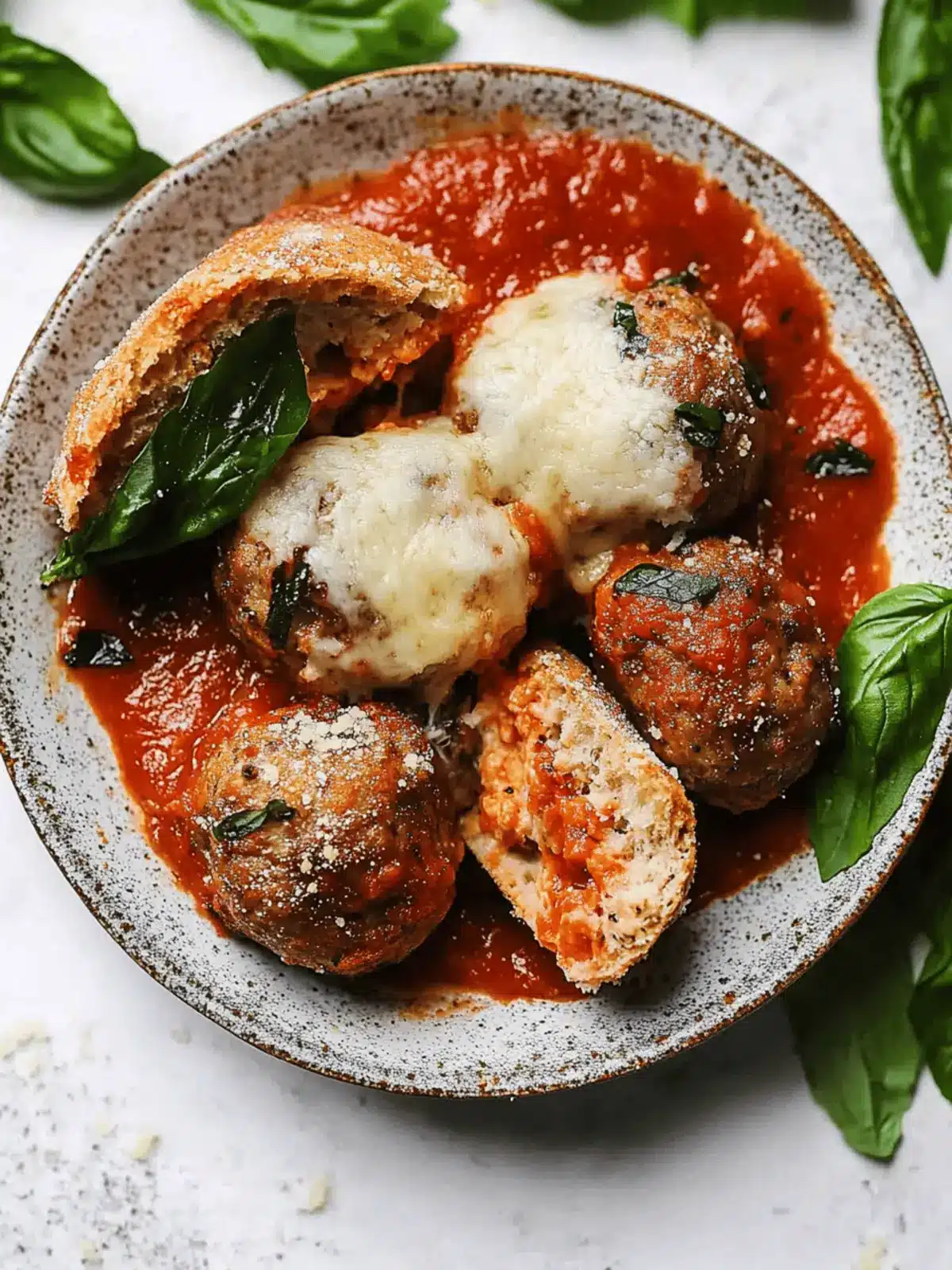 Cheese-Stuffed Baked Meatballs
