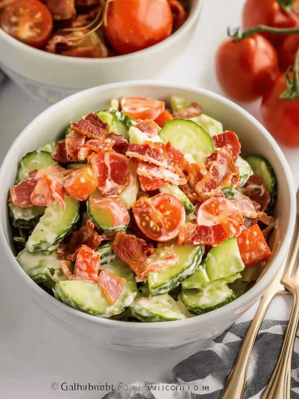 Cucumber Tomato Bacon Salad