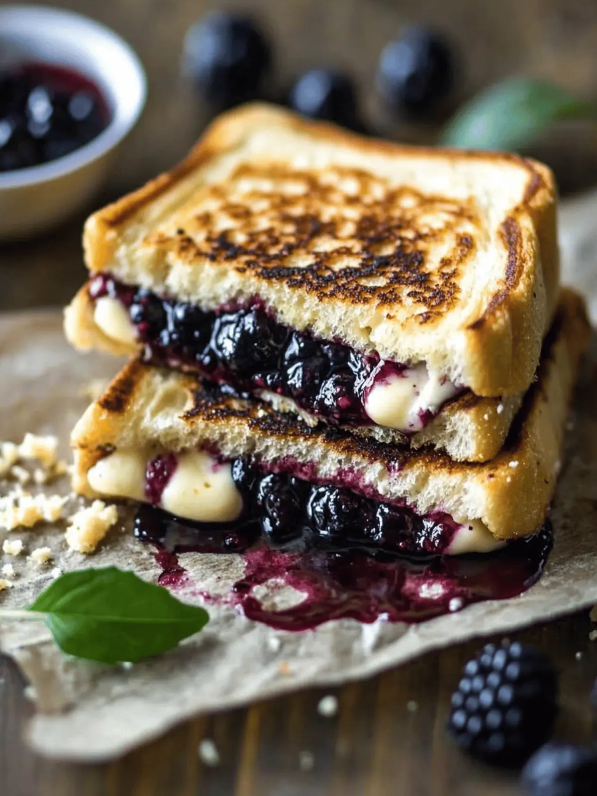 Easy Balsamic Blackberry Bliss Grilled Cheese