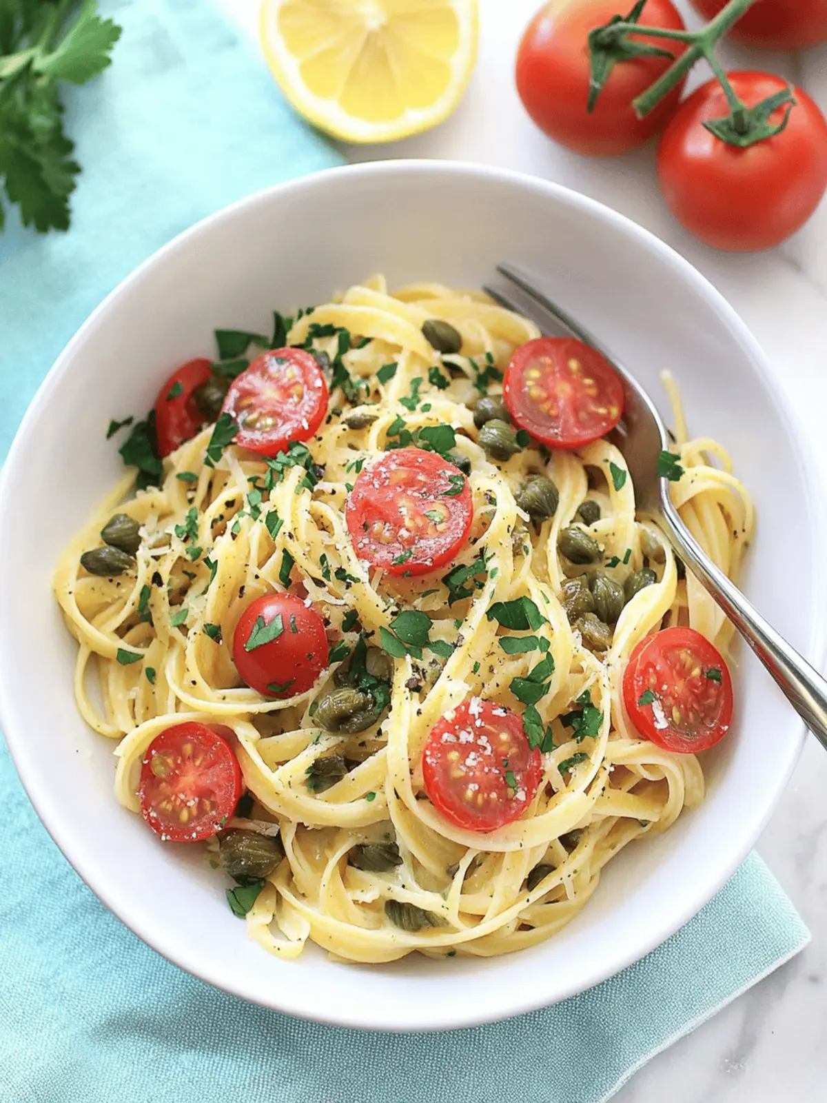 Quick Lemon Caper Pasta with Grape Tomatoes for Summer Bliss Lemon Caper Pasta with Grape Tomatoes