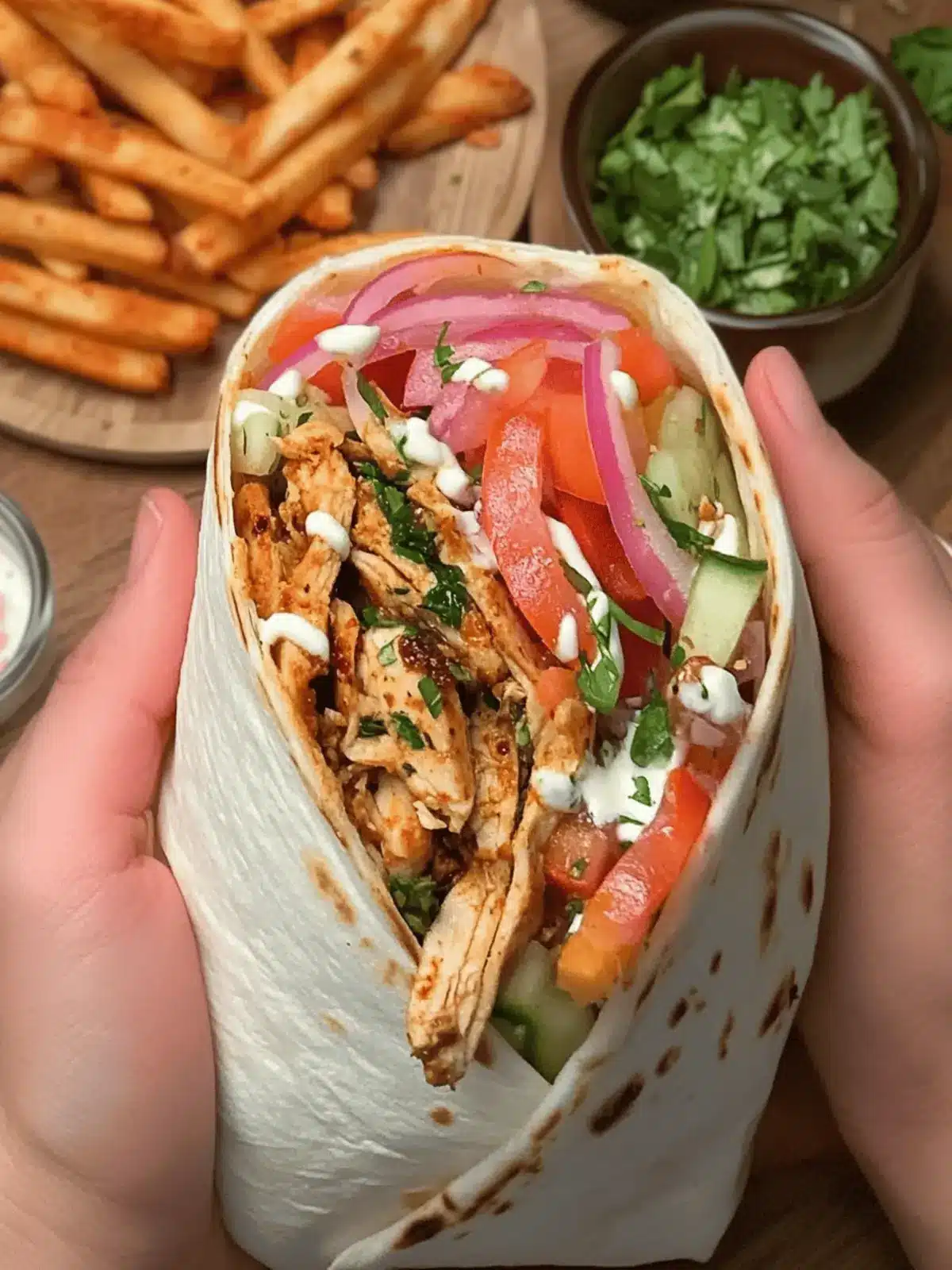 Savor Homemade Chicken Shawarma Wraps with Creamy Garlic Sauce Chicken Shawarma Wrap