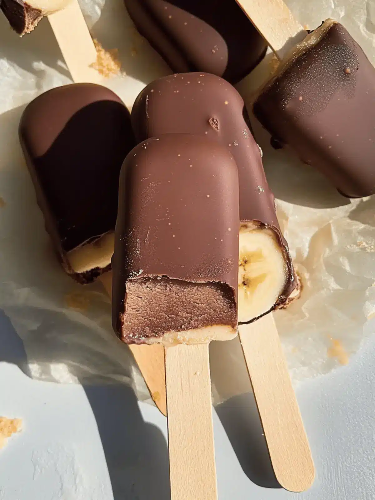 Chocolate Covered Banana Ice Cream Bars