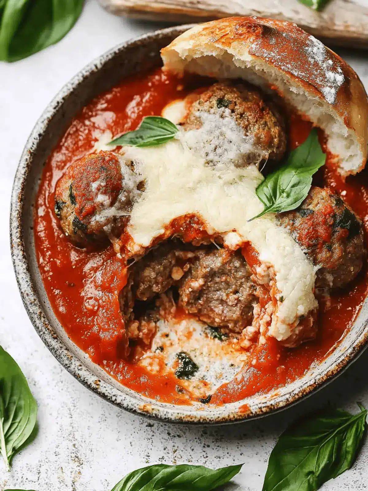 Cheese-Stuffed Baked Meatballs