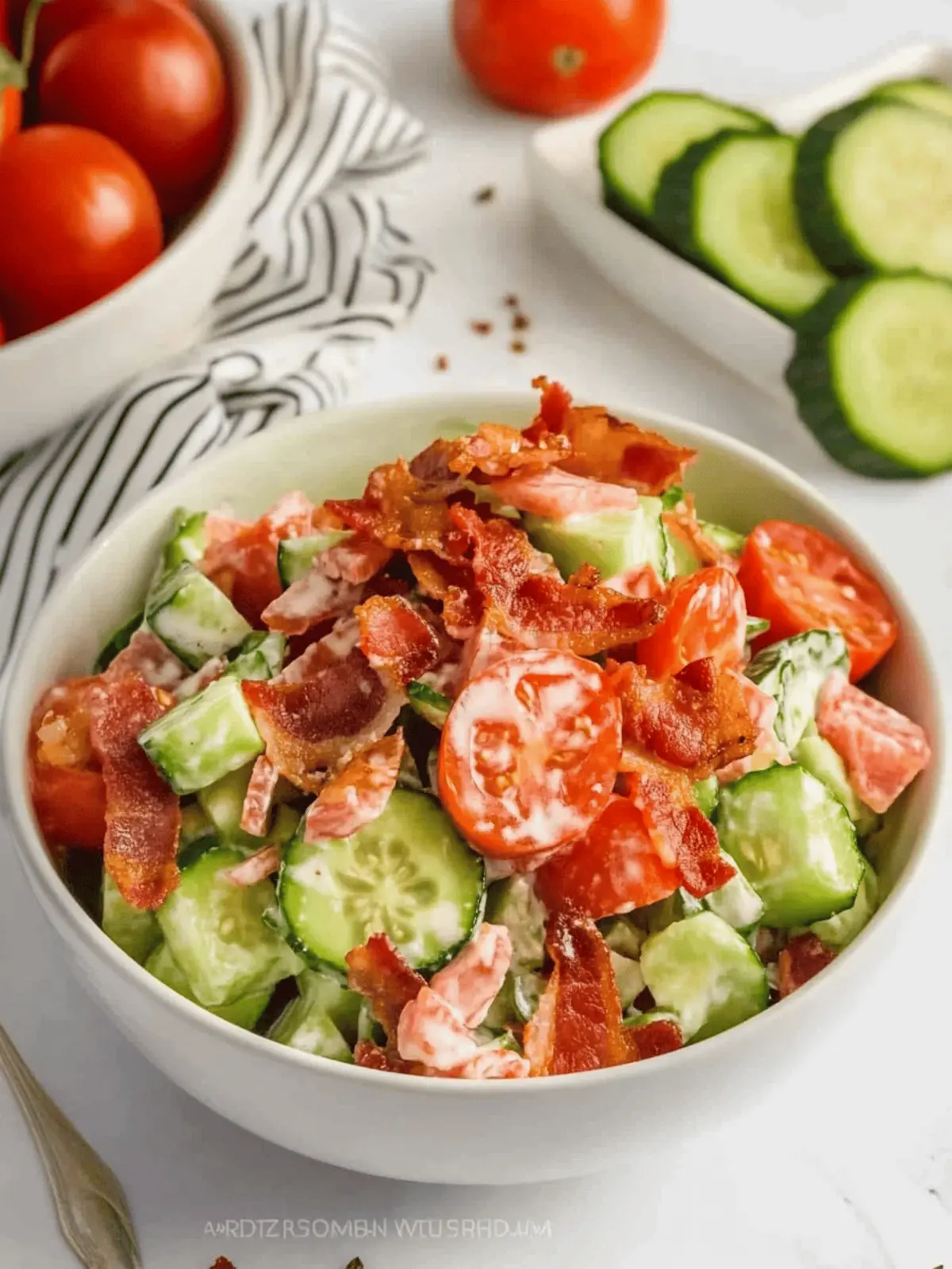 Cucumber Tomato Bacon Salad