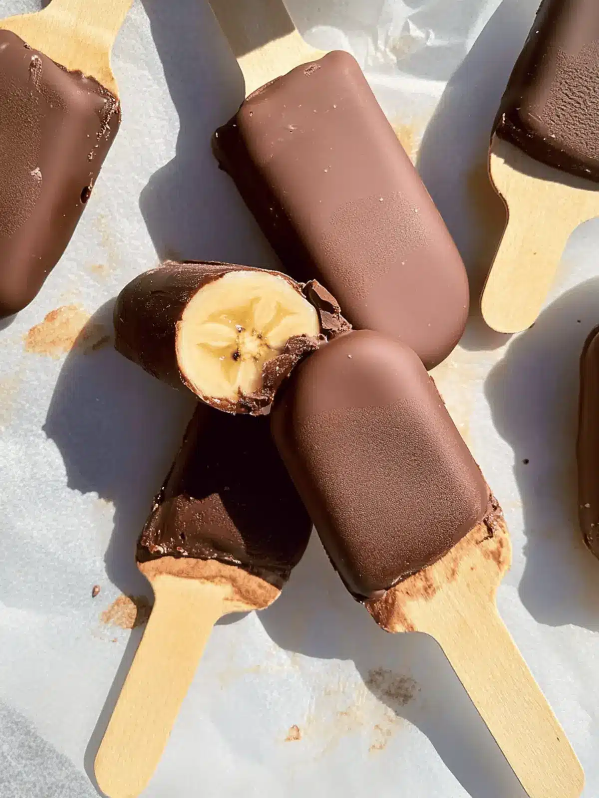 Chocolate Covered Banana Ice Cream Bars
