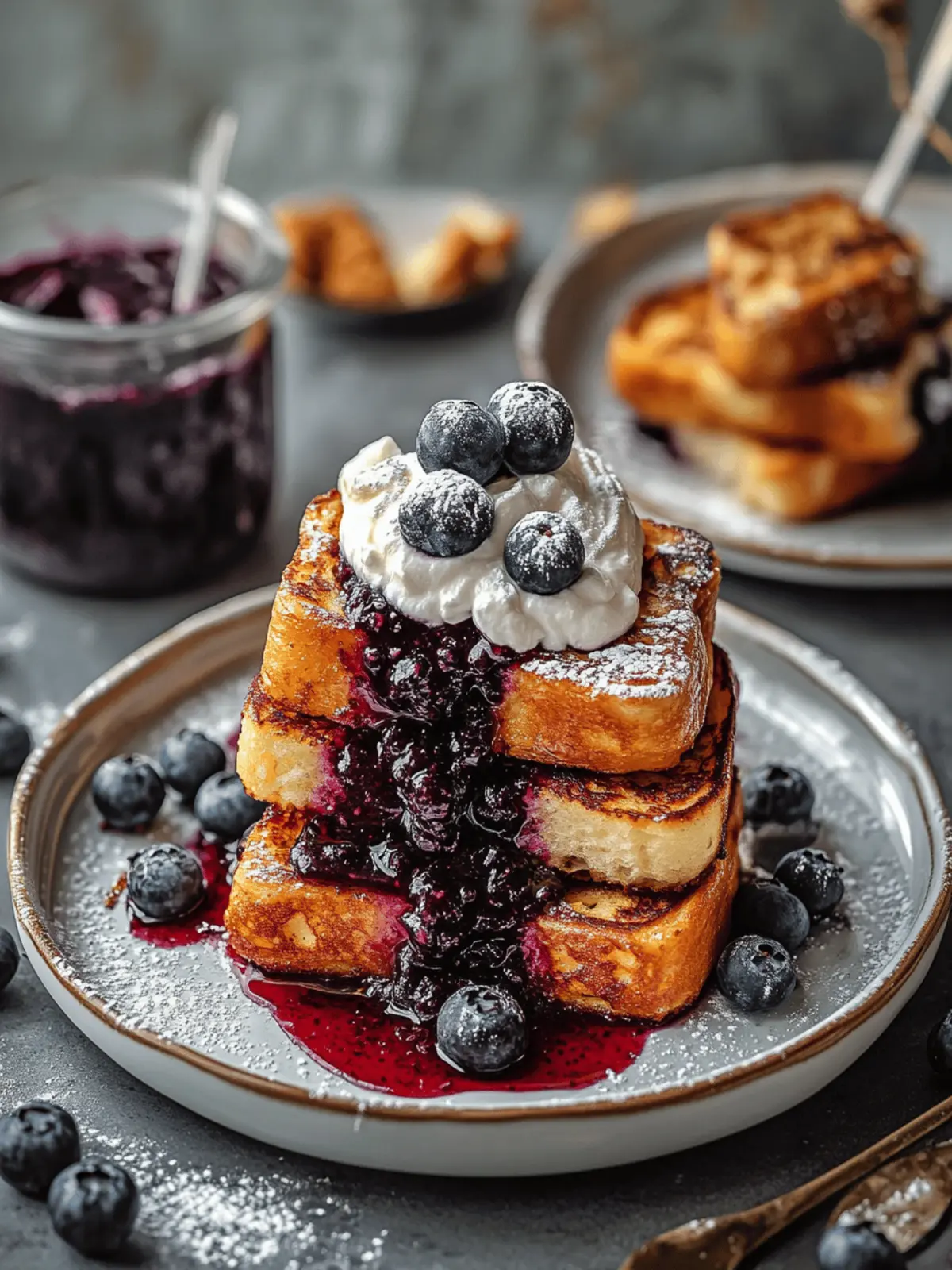 Brioche French Toast with Blueberry Compote