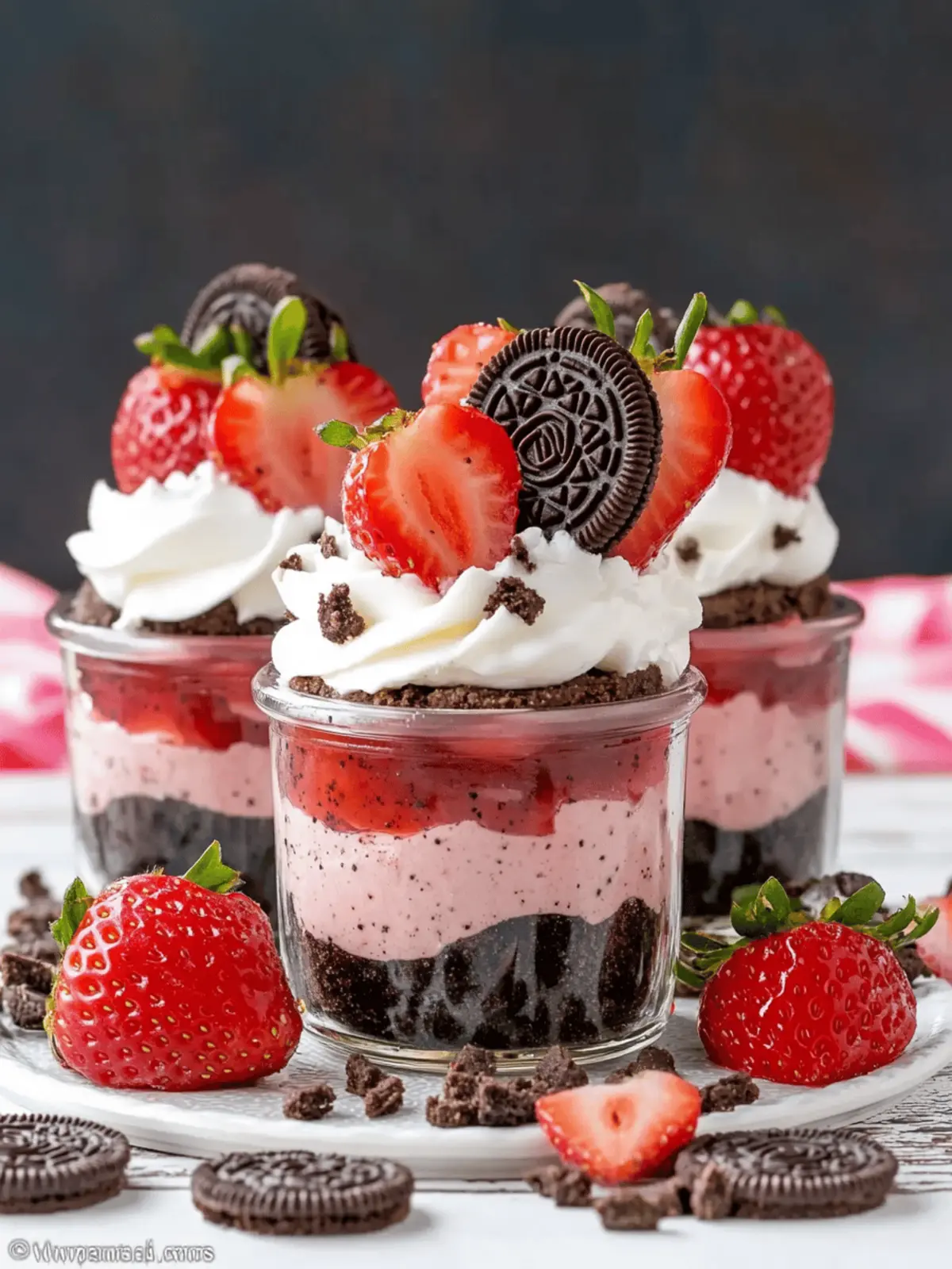 Strawberry Oreo Cheesecake Cup