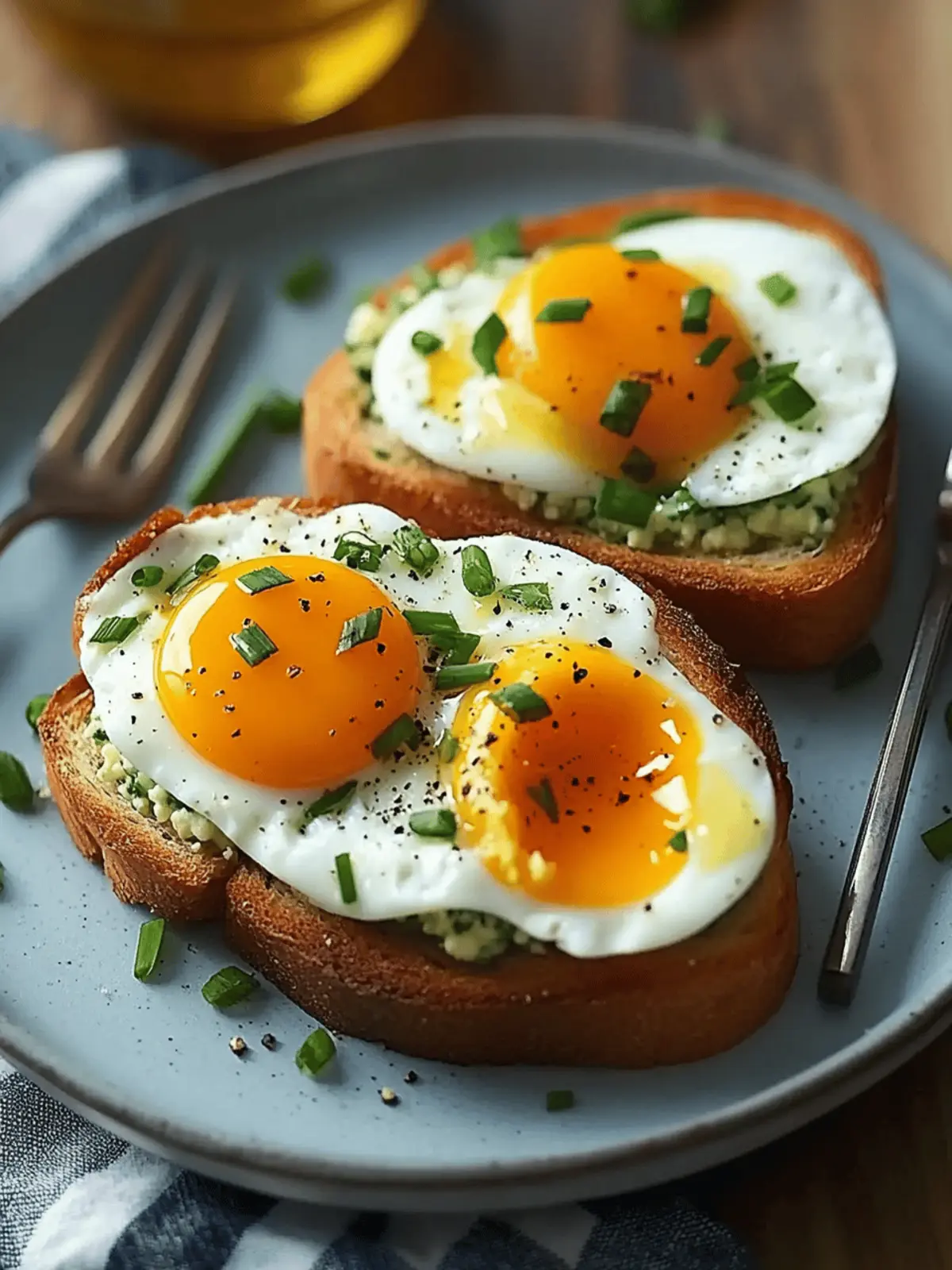 Spicy Honey-Cured Egg Yolks on Chive Cottage Cheese Toast