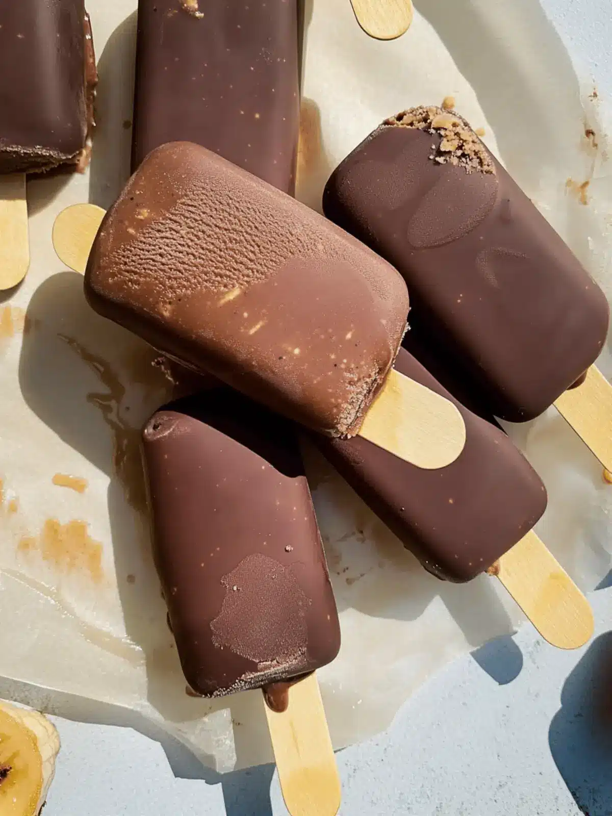 Chocolate Covered Banana Ice Cream Bars