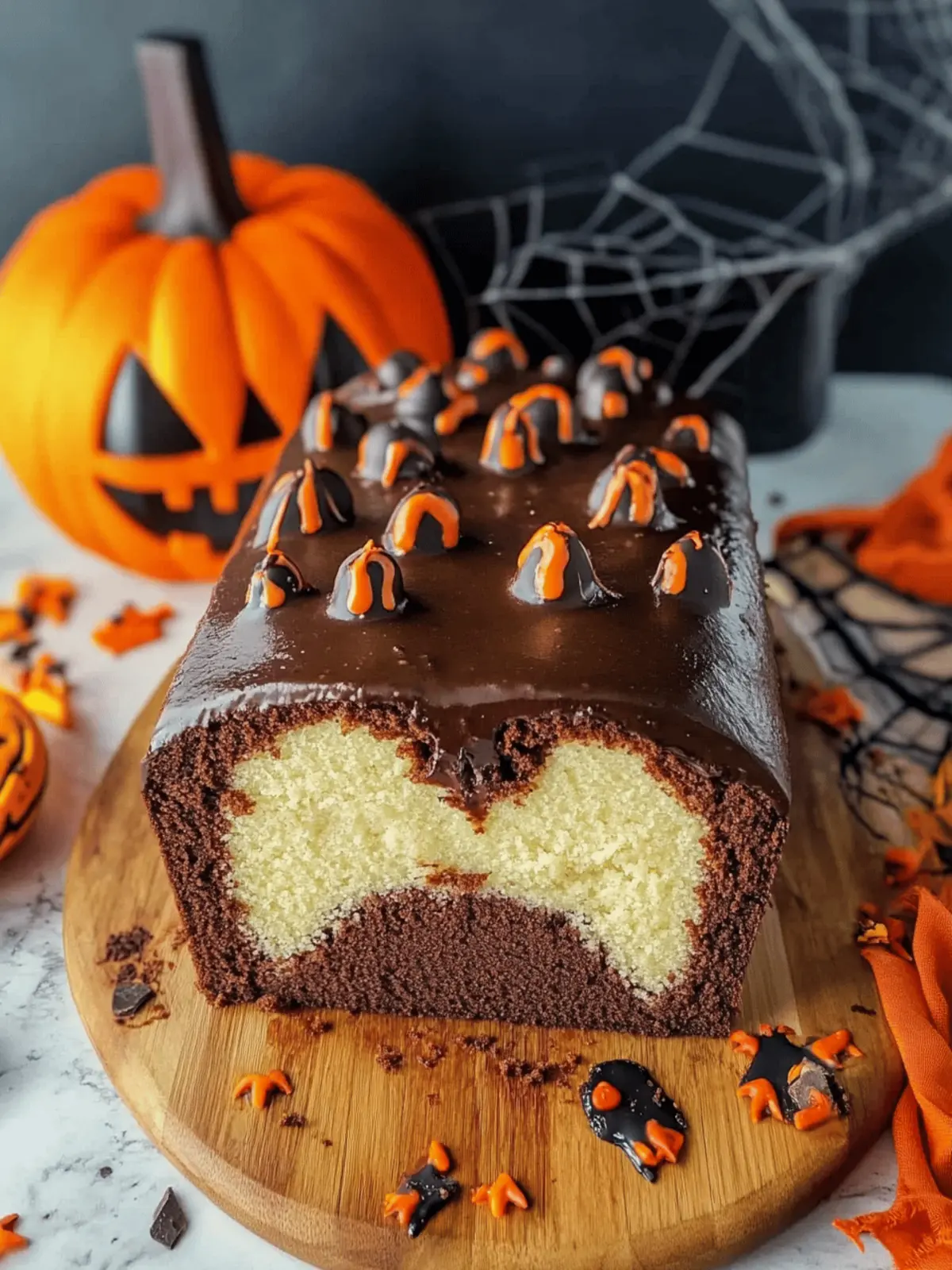 Chocolate Pound Cake for Halloween