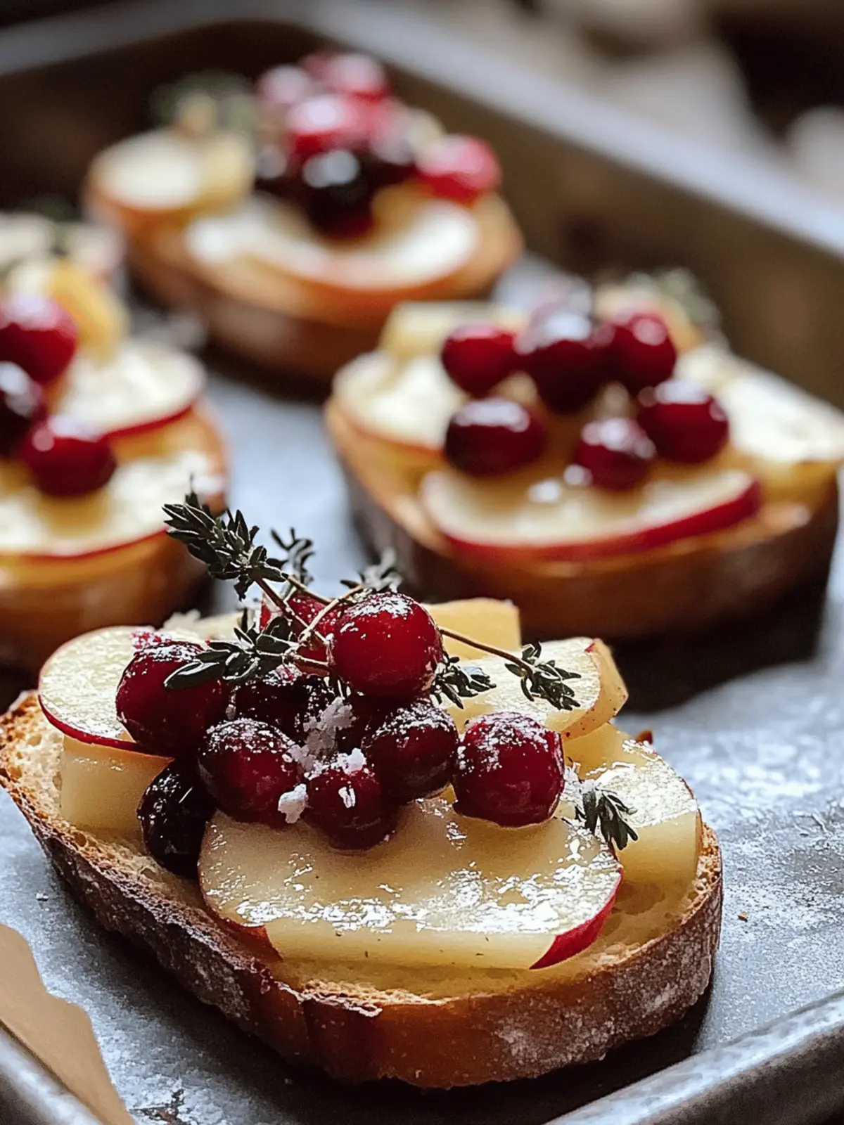 Cranberry Apple Brie Crostini
