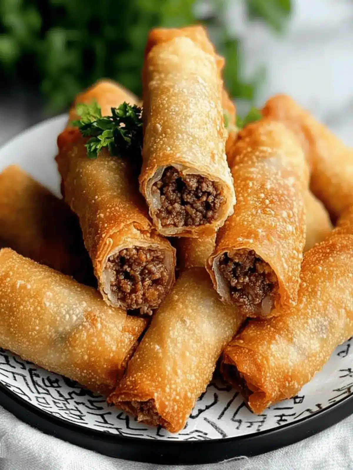 Fried Korean Egg Rolls with Wagyu Ground Beef