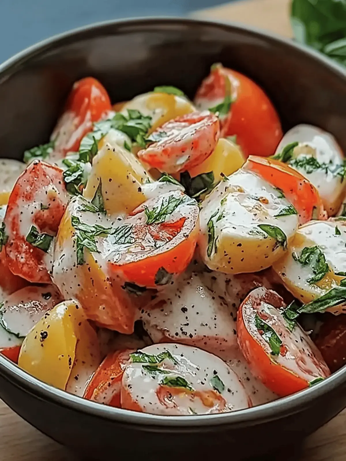 Creamy Tomato Garlic Salad