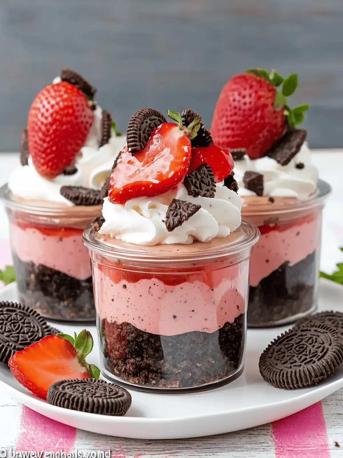 Strawberry Oreo Cheesecake Cup