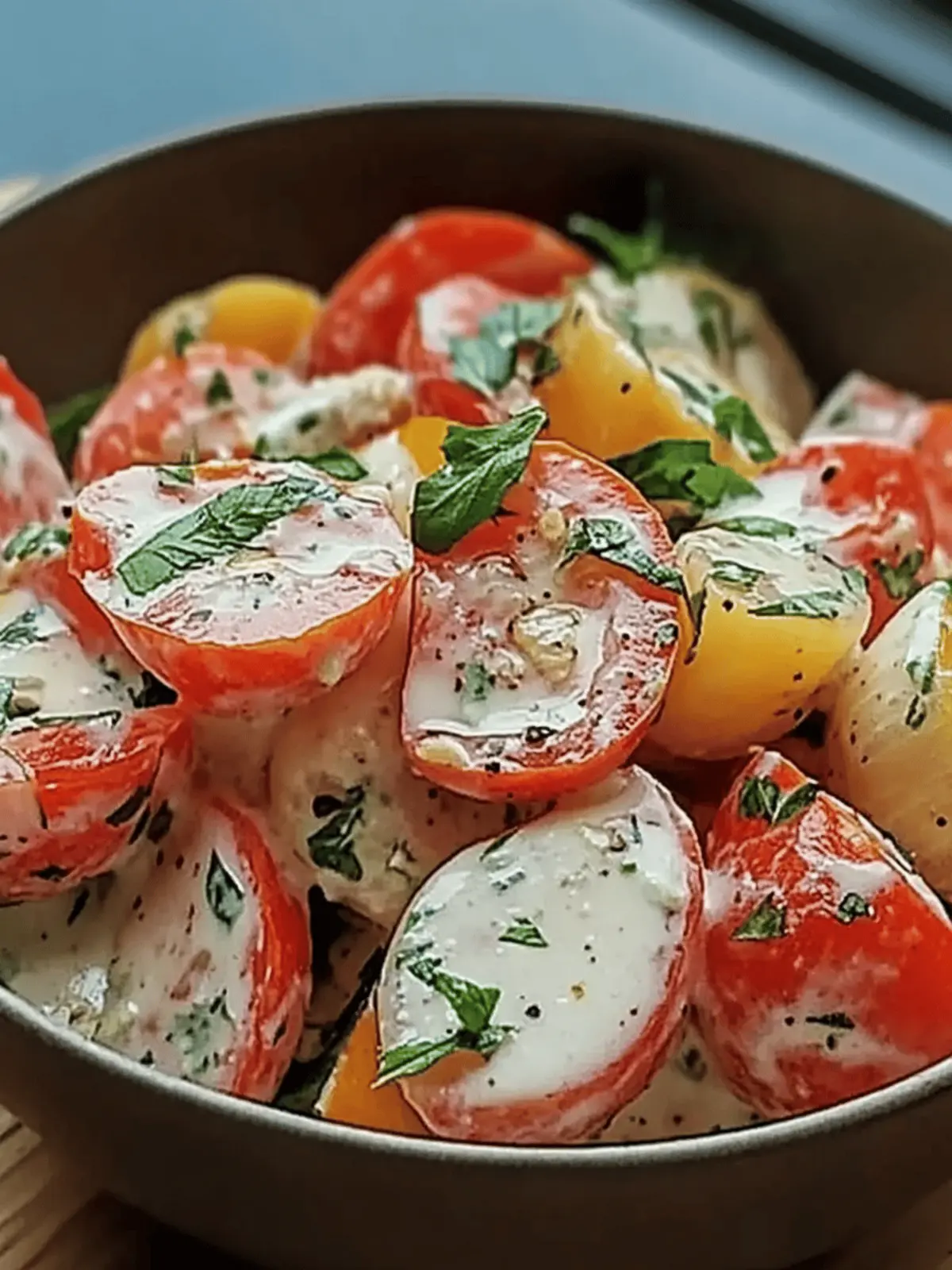 Creamy Tomato Garlic Salad