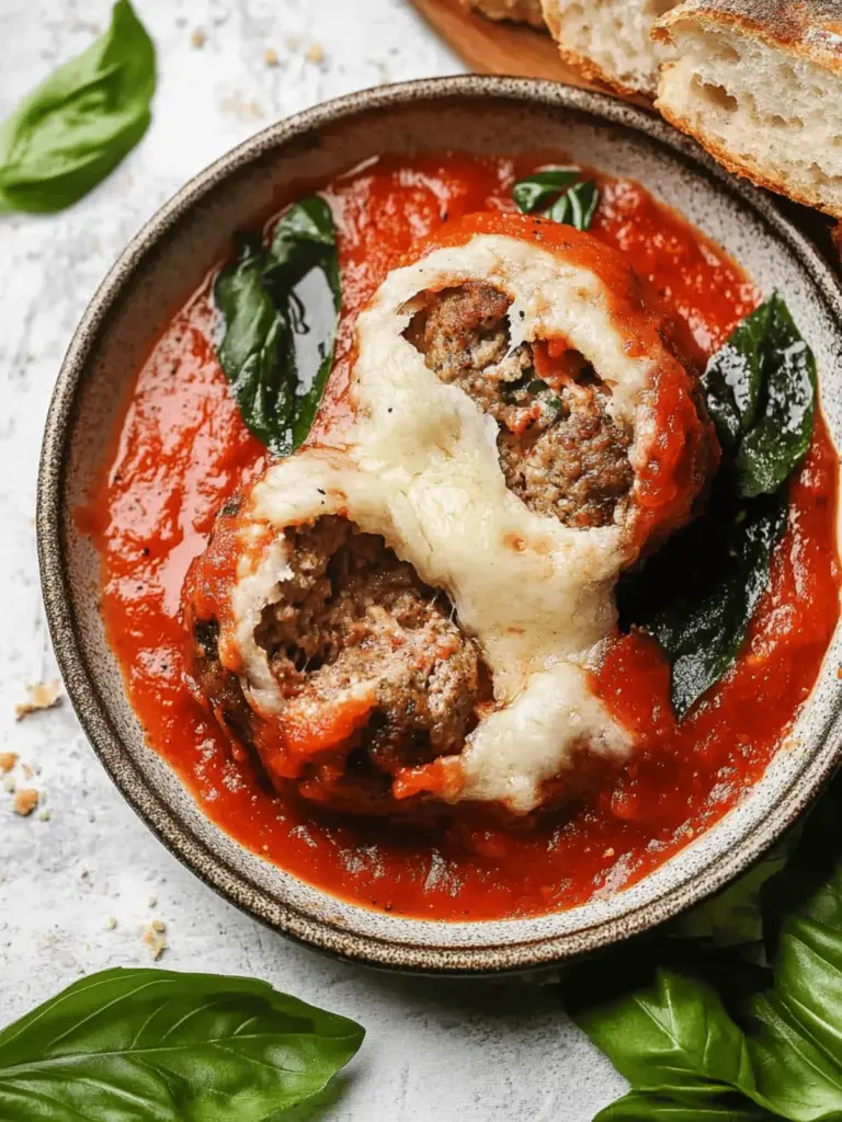 Cheese-Stuffed Baked Meatballs