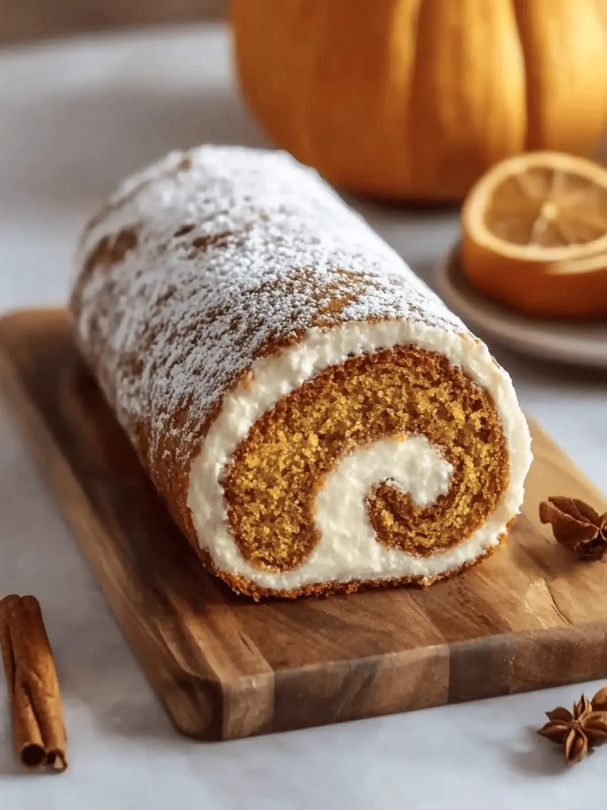 Fall Pumpkin Spice Roll Cake