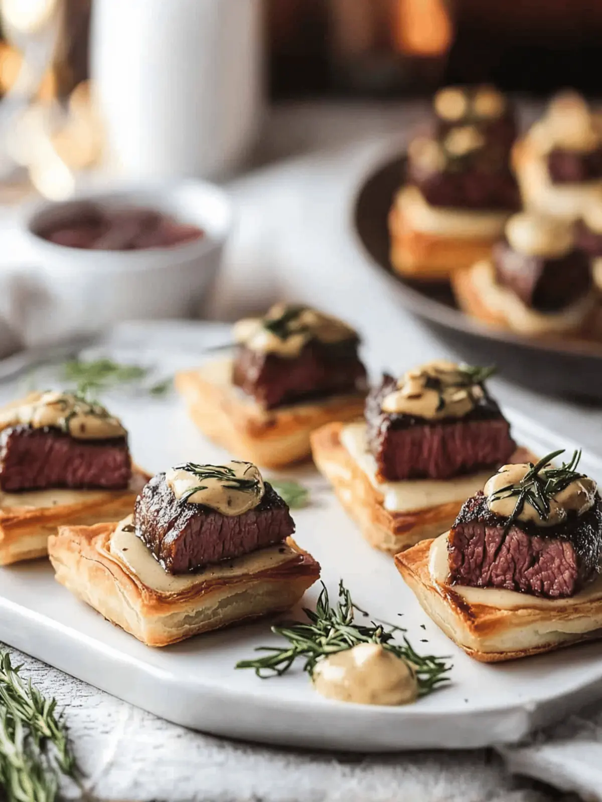 Beef Wellington Bites with Dijon Sauce