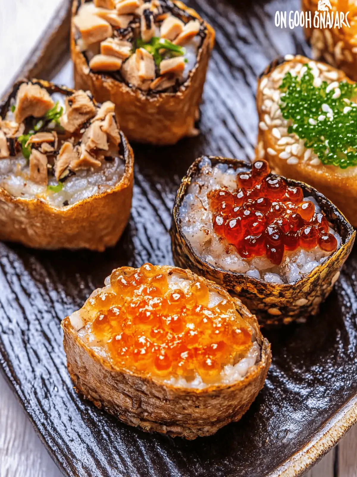 Inari Sushi with 5 Toppings: DIY Your Flavorful Adventure Inari Sushi with 5 Type Toppings