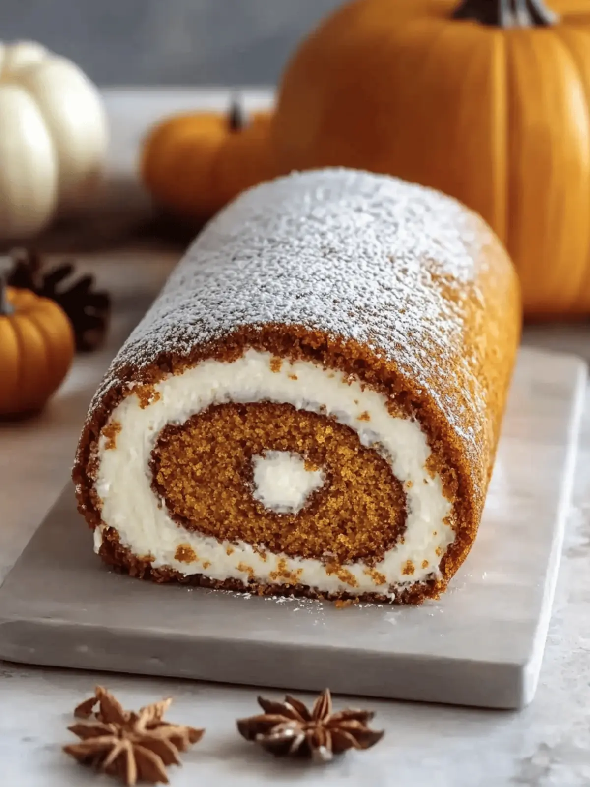Fall Pumpkin Spice Roll Cake