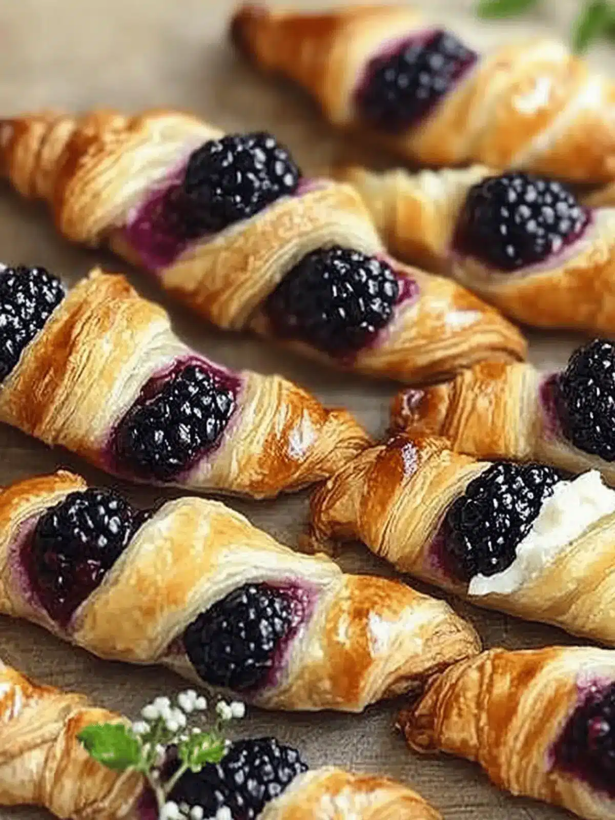 Blackberry Goat Cheese Puff Pastry Twists