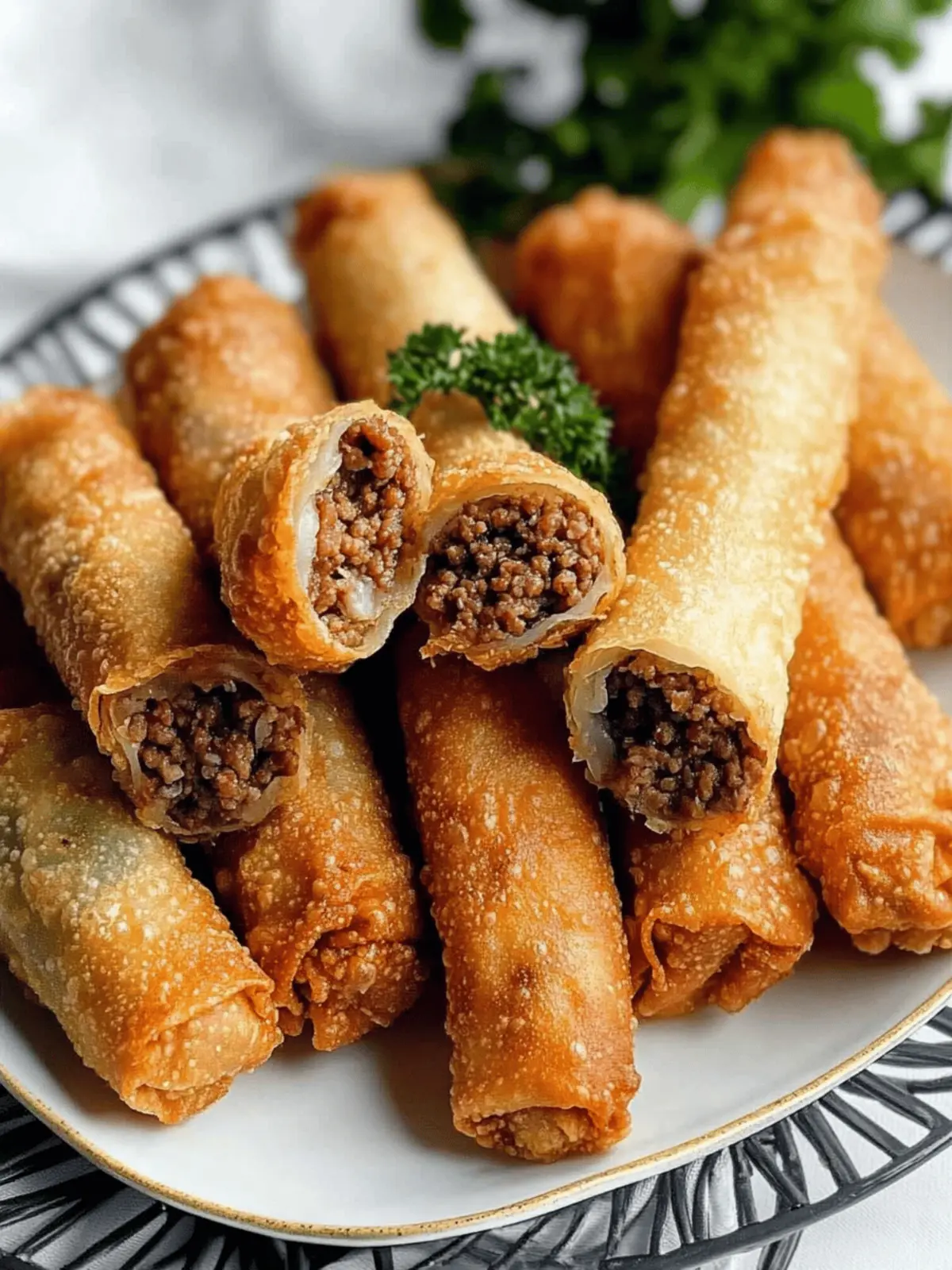 Fried Korean Egg Rolls with Wagyu Ground Beef