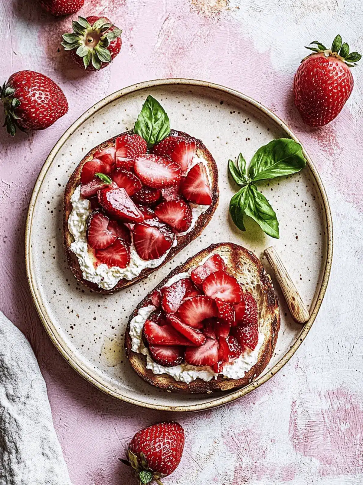 Roasted Strawberry Ricotta Toast