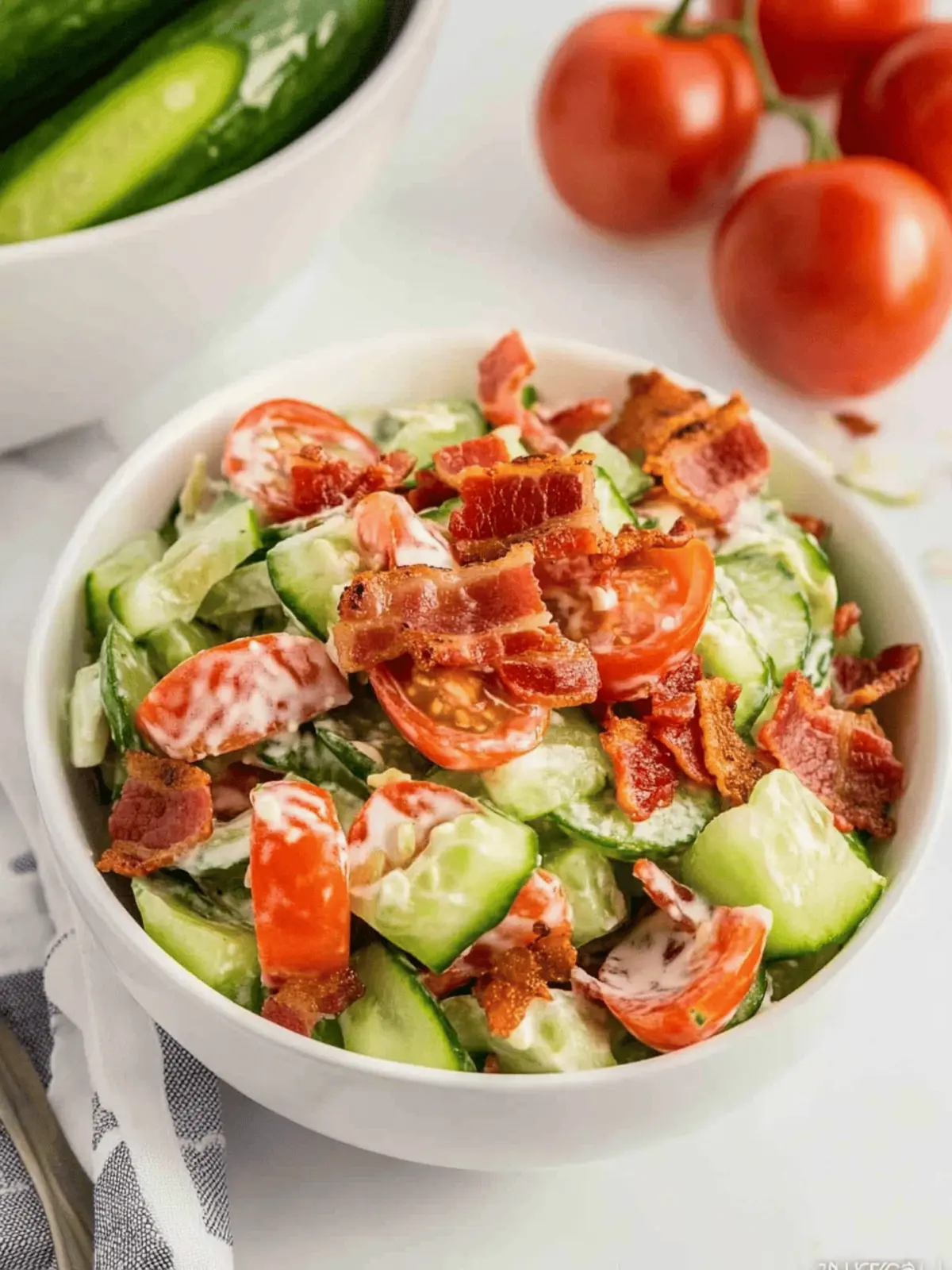 Cucumber Tomato Bacon Salad