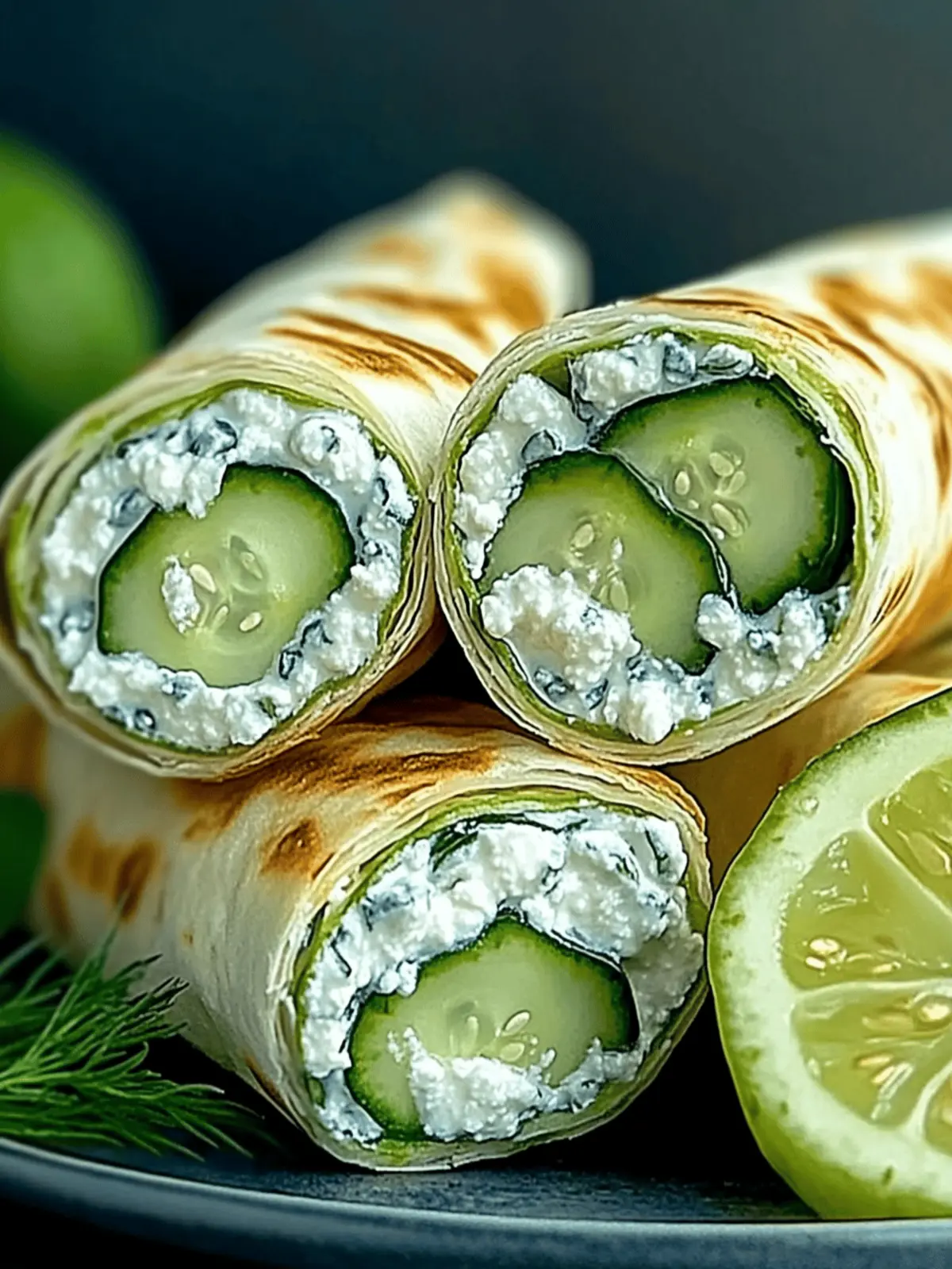 Cucumber Cottage Cheese Wraps