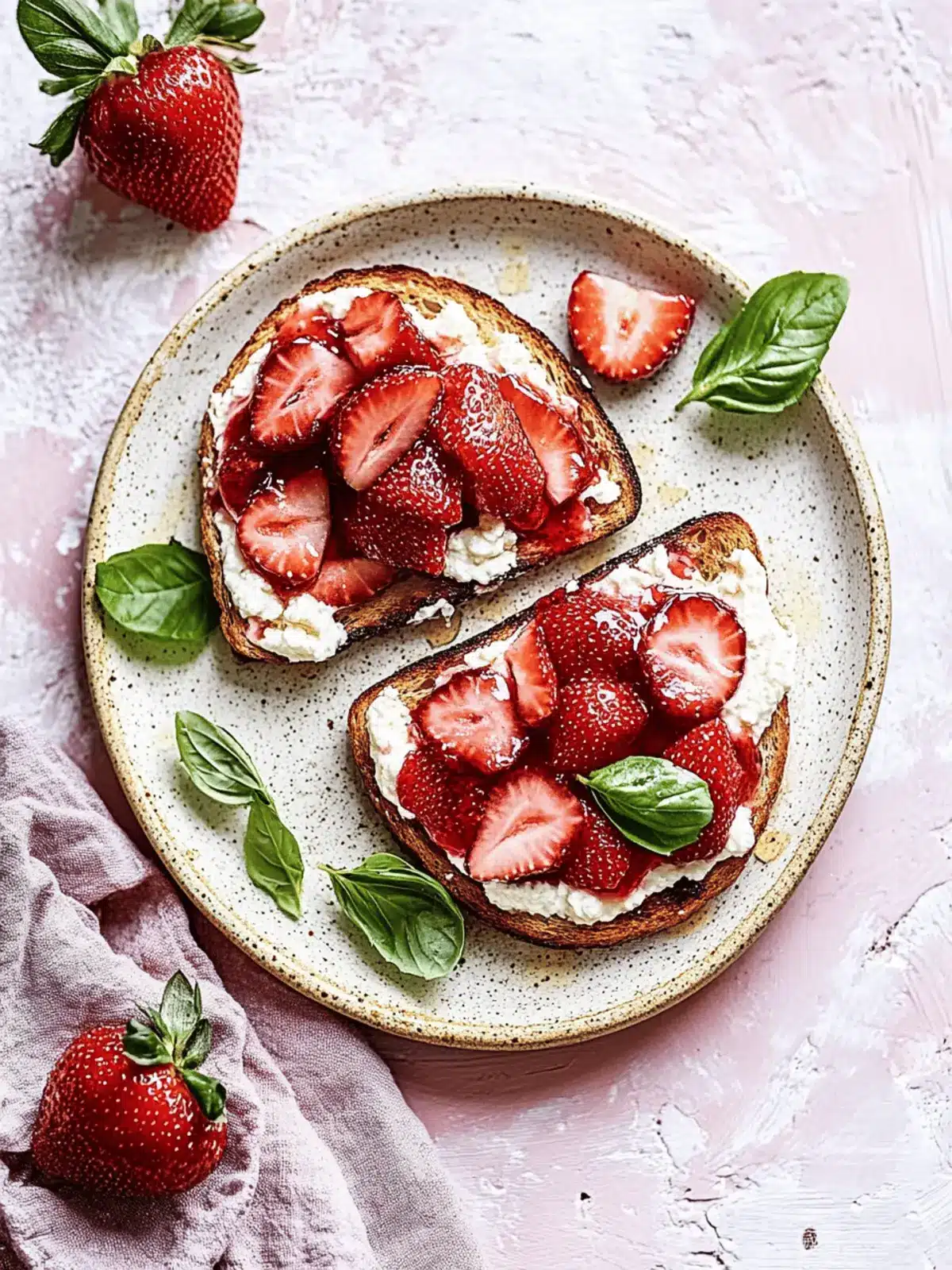 Roasted Strawberry Ricotta Toast
