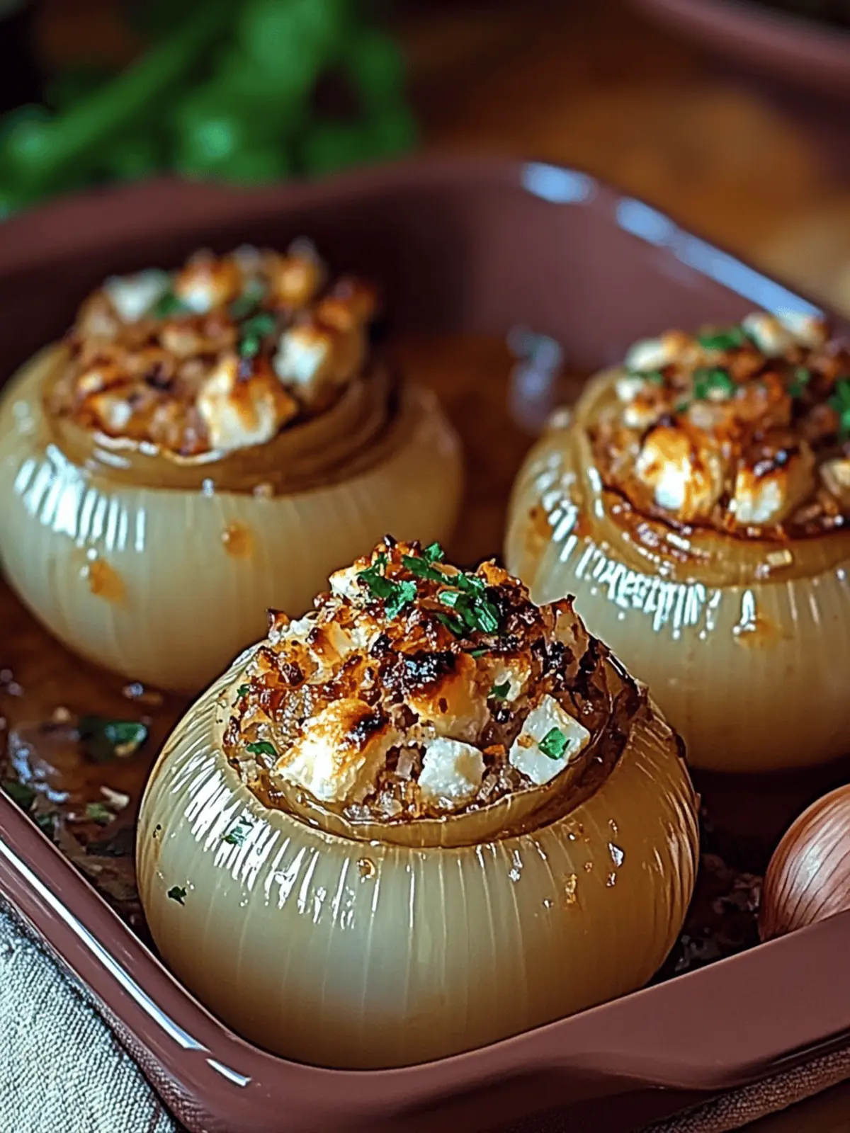 Greek Stuffed Onions
