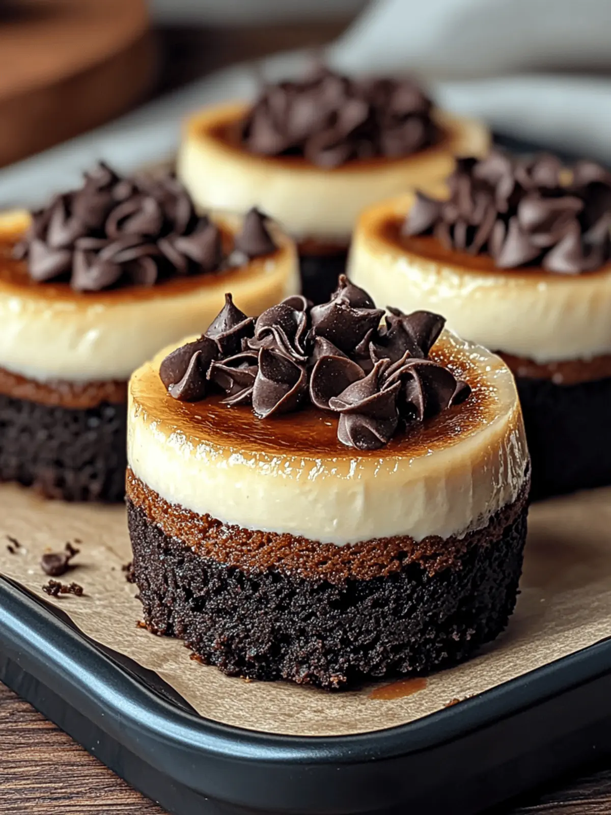 Brownie Bottom Mini Cheesecakes