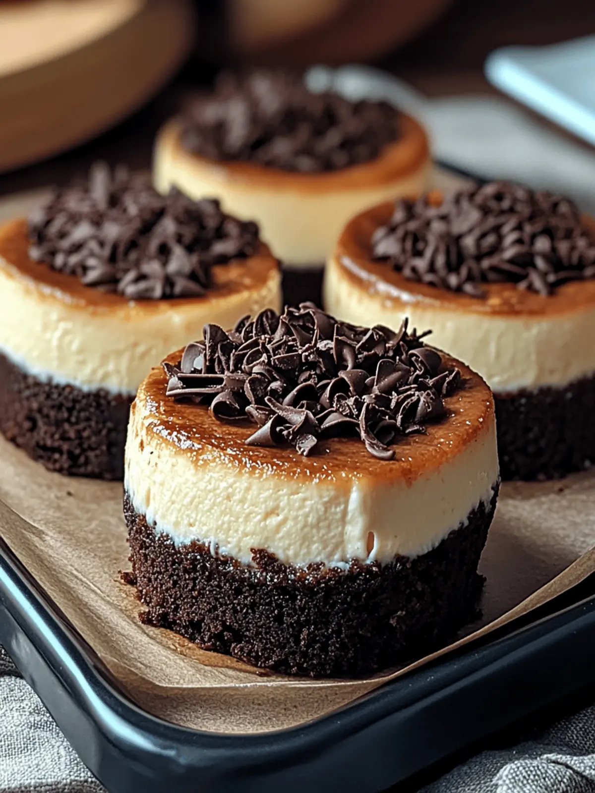Brownie Bottom Mini Cheesecakes
