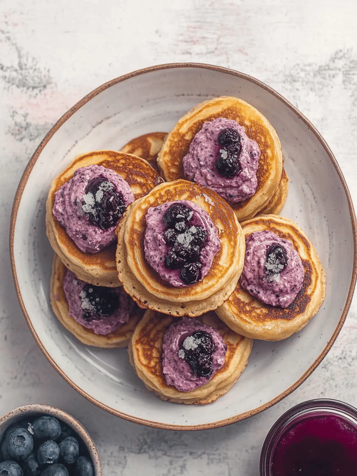 Ricotta Pancakes with Salted Blueberry Butter