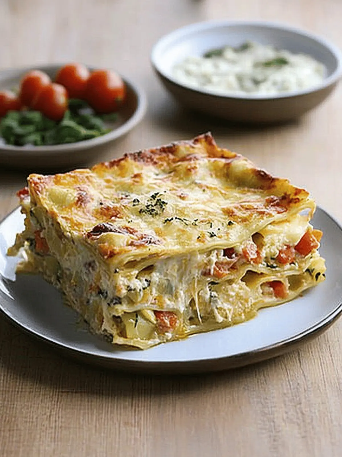 Vegetable Lasagna with White Sauce