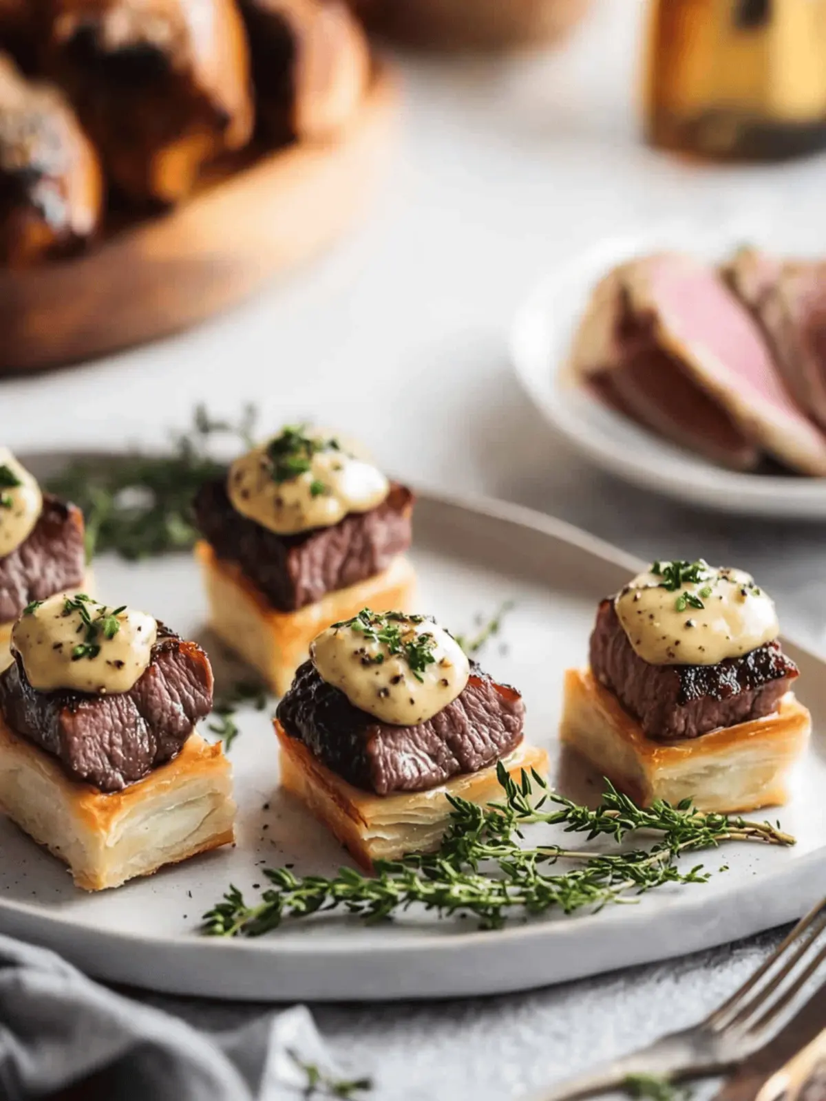 Beef Wellington Bites with Dijon Sauce