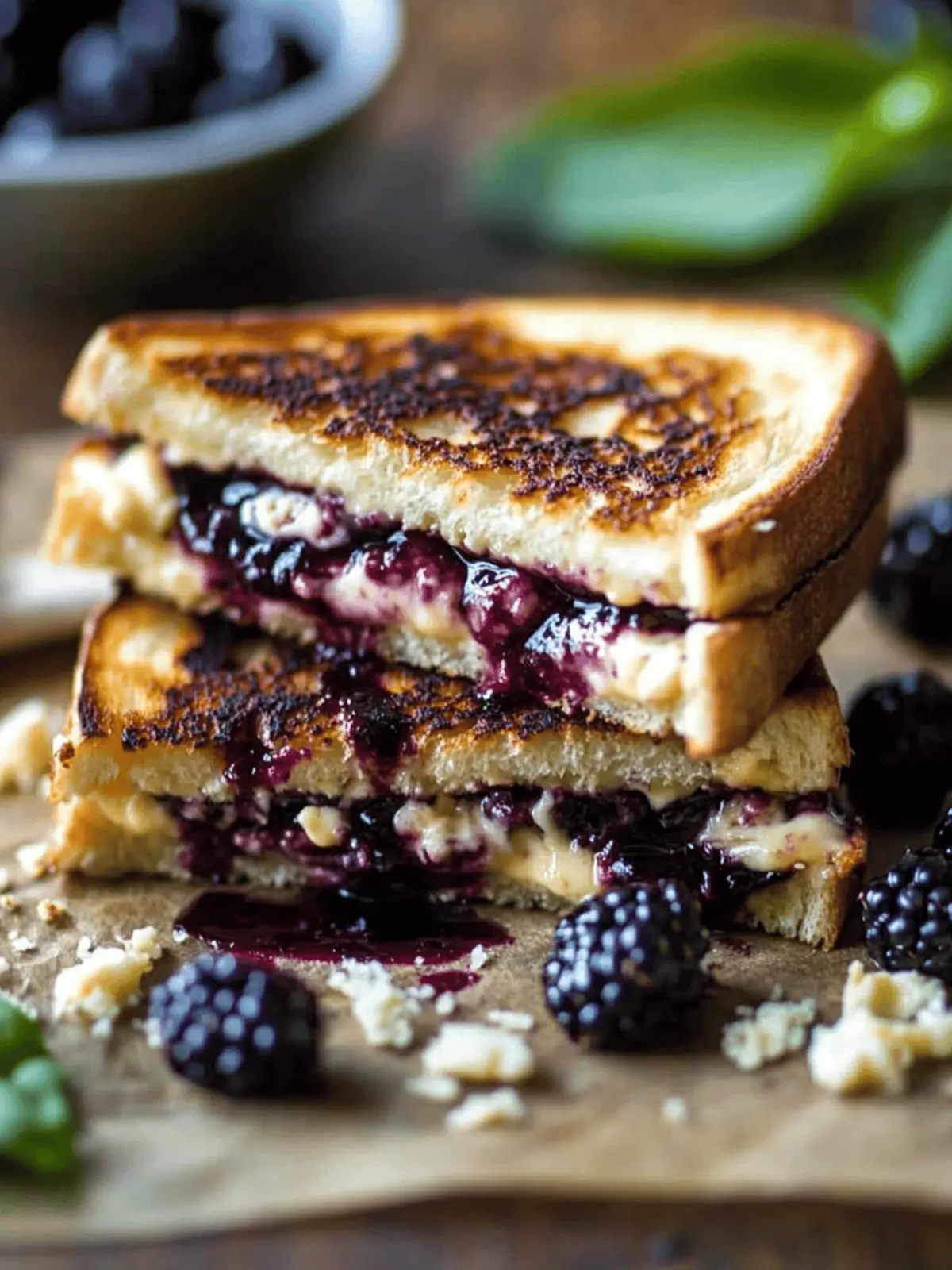 Easy Balsamic Blackberry Bliss Grilled Cheese