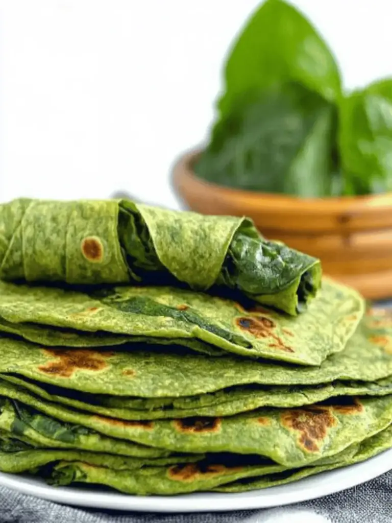Homemade Spinach Tortillas
