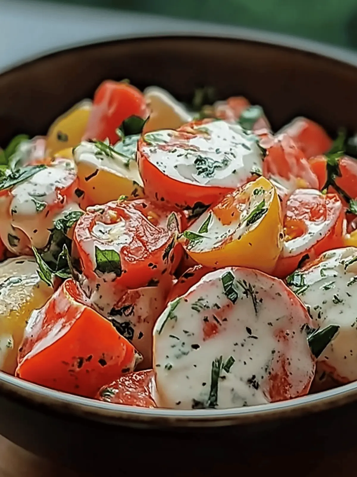 Creamy Tomato Garlic Salad