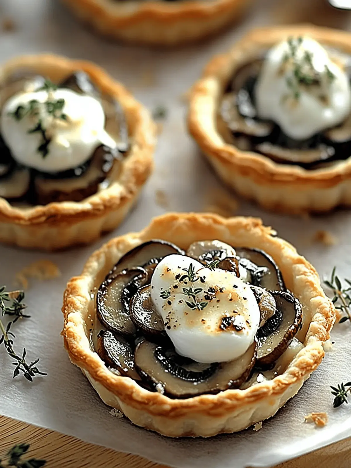 Mushroom Goat Cheese Tarts