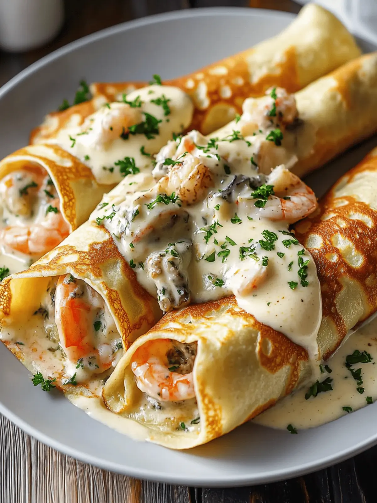 Irresistible Seafood Crepes with Béchamel Sauce Surprise Seafood Crepes with Béchamel Sauce