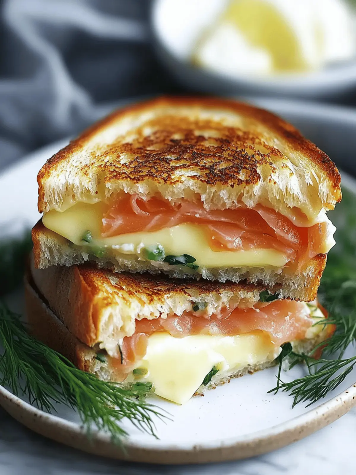 Creamy Smoked Salmon Grilled Cheese
