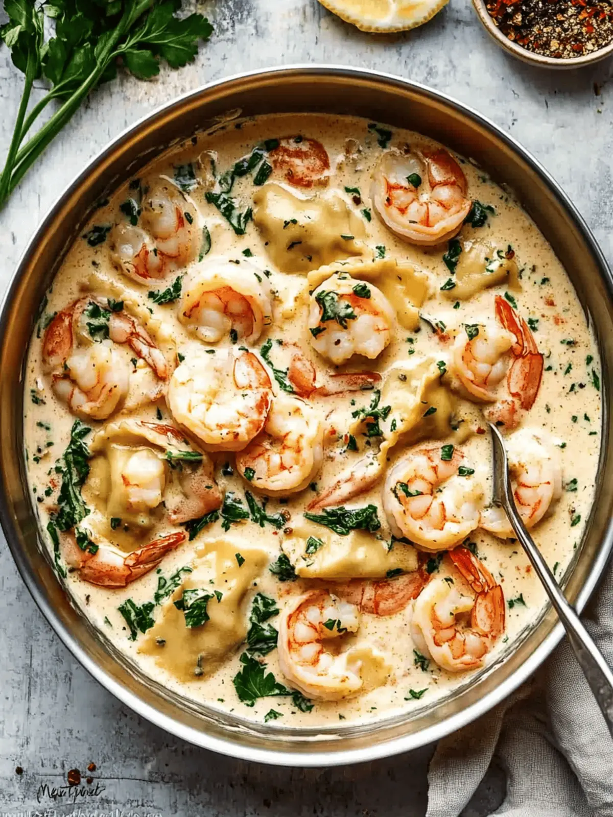 Creamy Tuscan Shrimp Ravioli