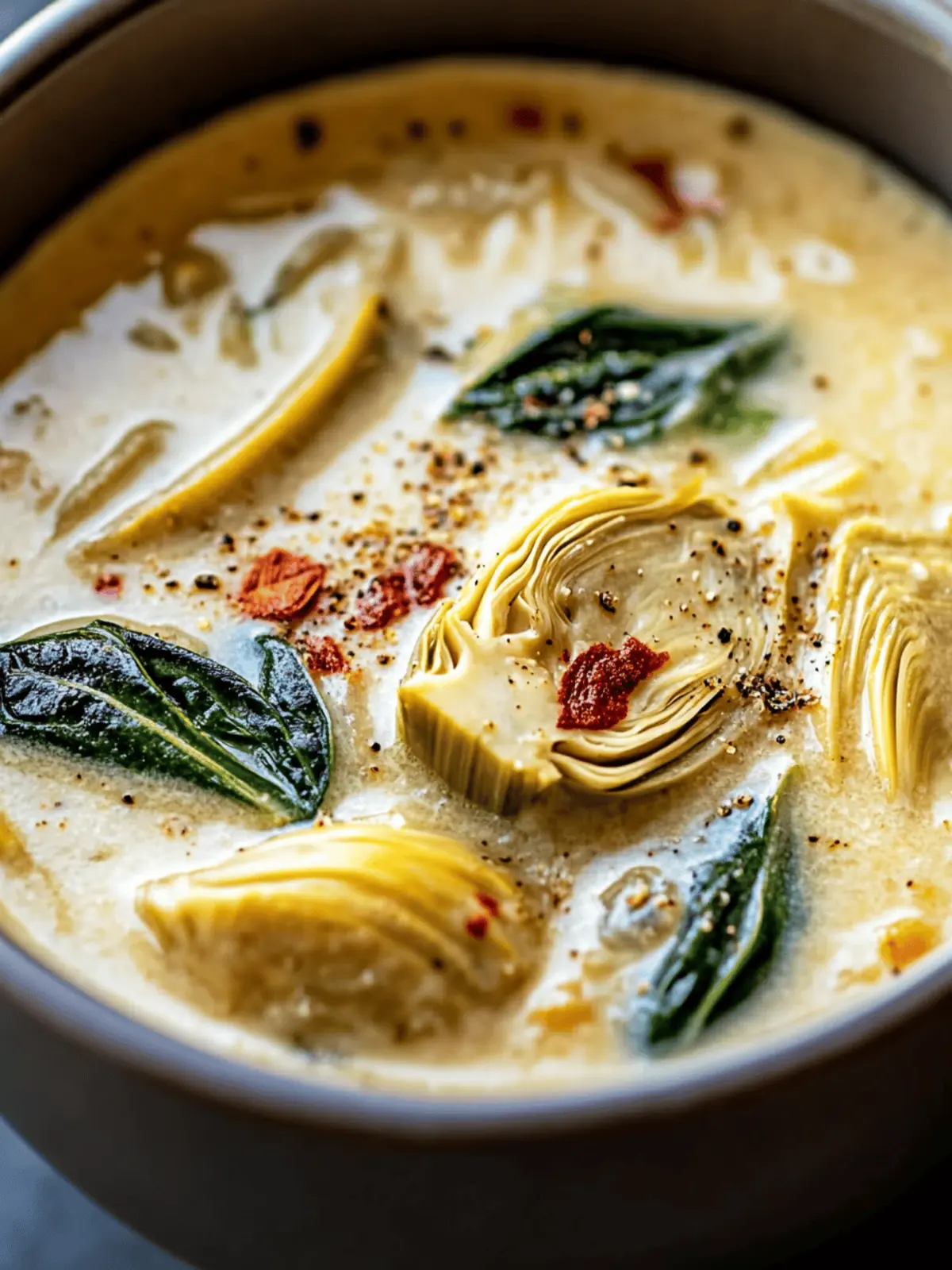 Lemony Tuscan Artichoke Soup