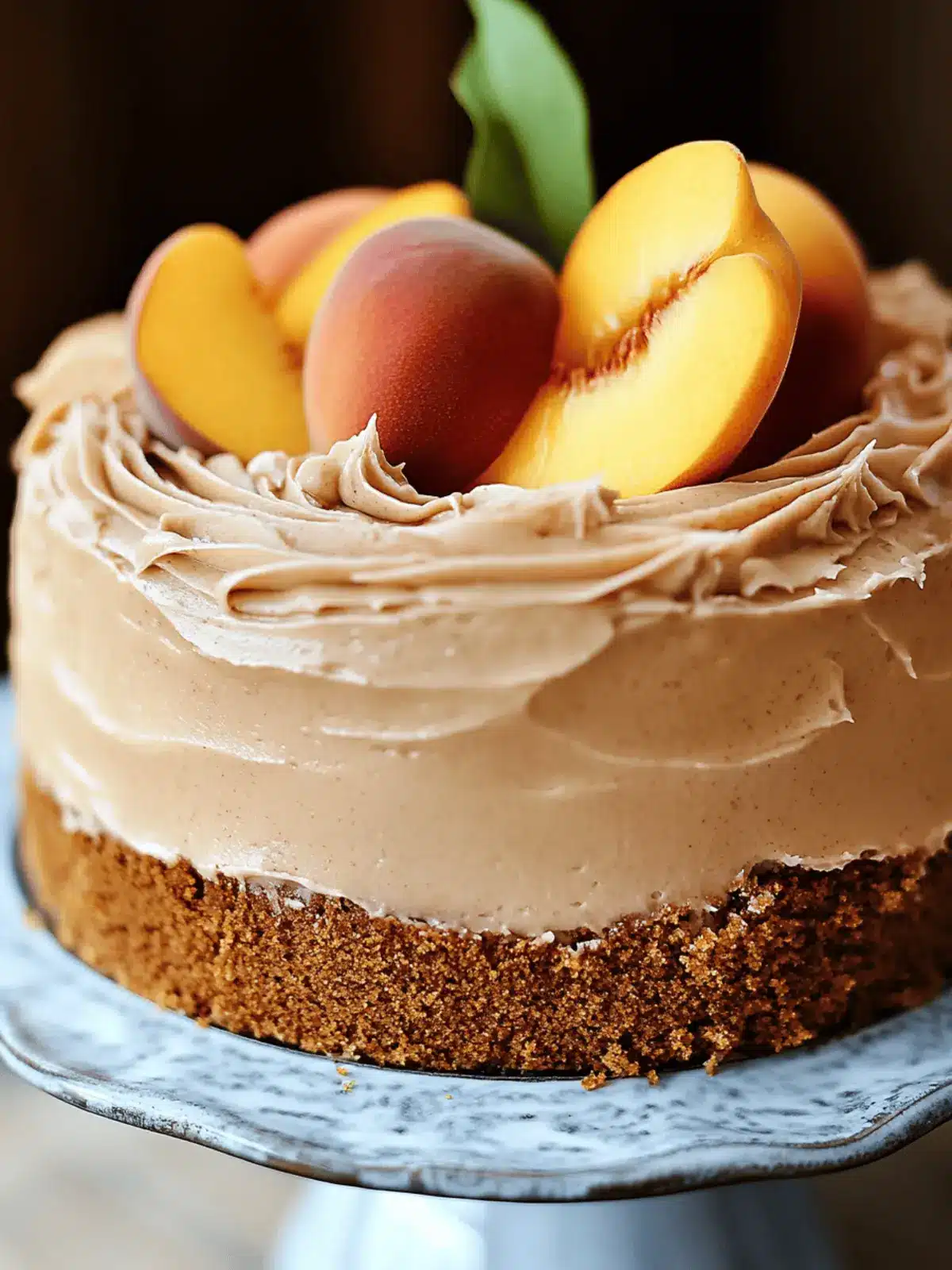 Peach Cake with Brown Sugar Frosting