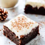 Gingerbread Brownies with Eggnog Frosting