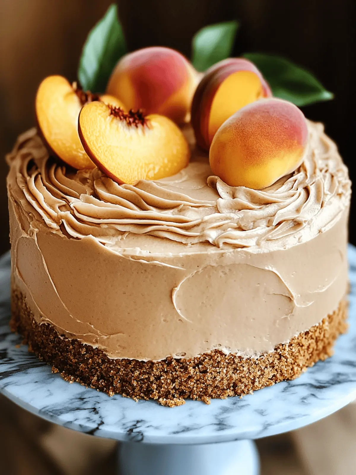Peach Cake with Brown Sugar Frosting