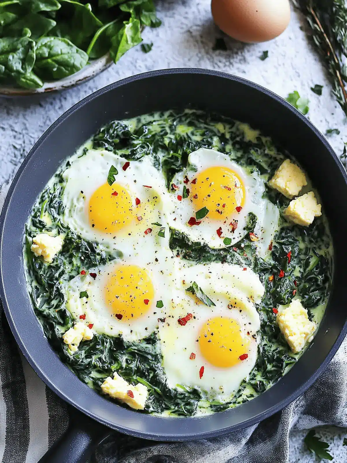 Creamy Spinach and Eggs
