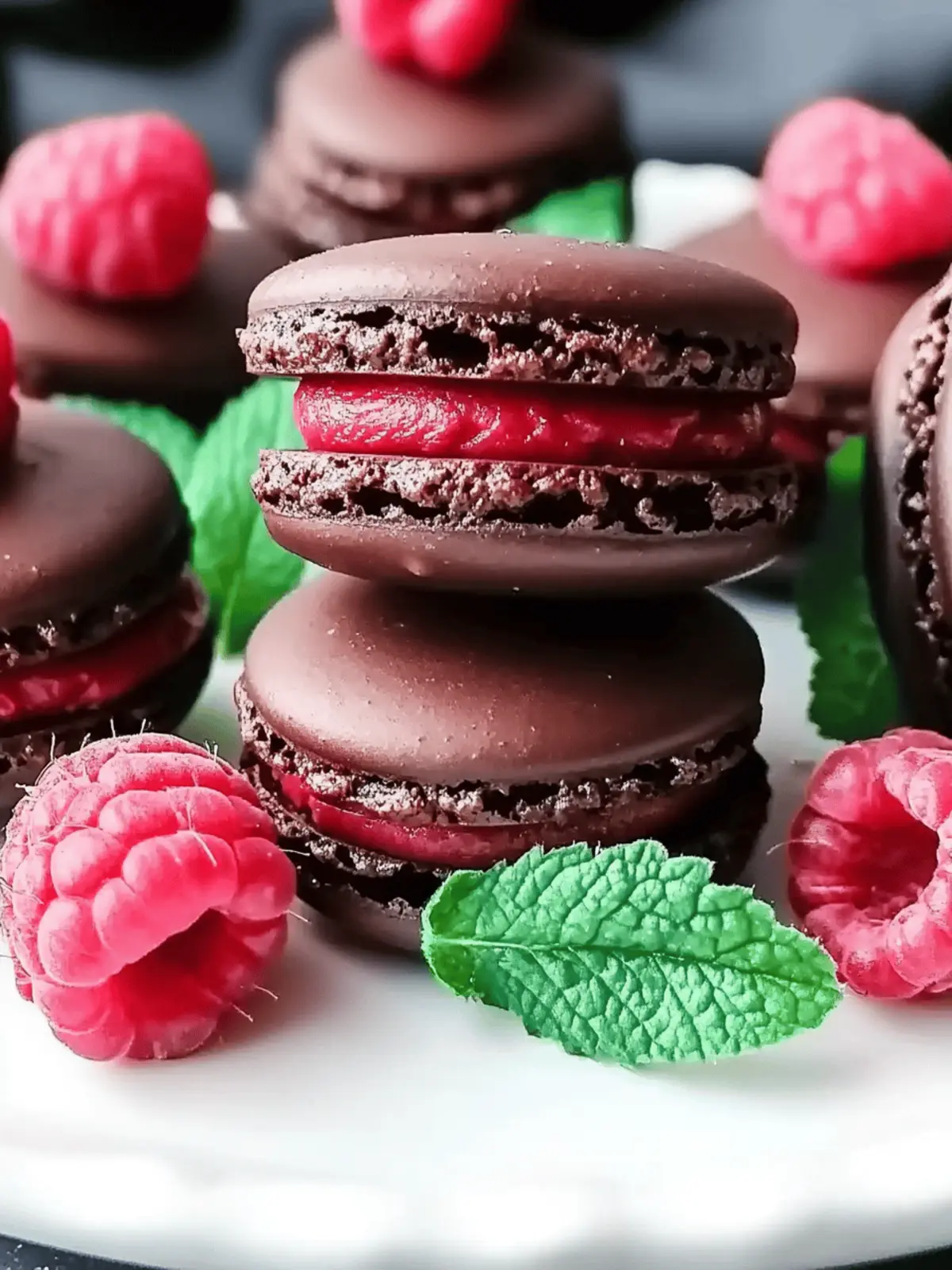 Decadent Dark Chocolate Raspberry Macarons You'll Love Dark Chocolate Raspberry Macarons